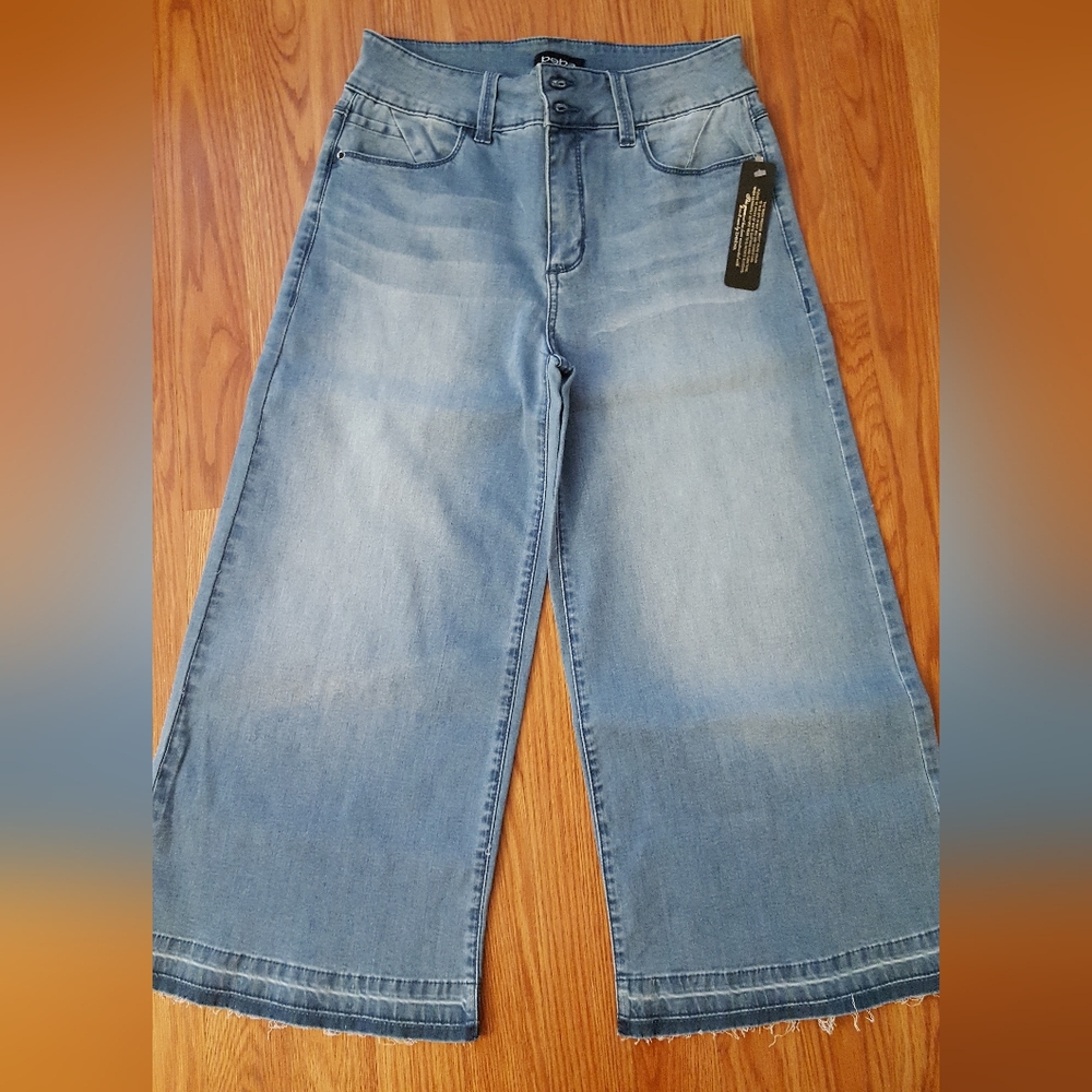 Bebe Release Hem Denim Culotte